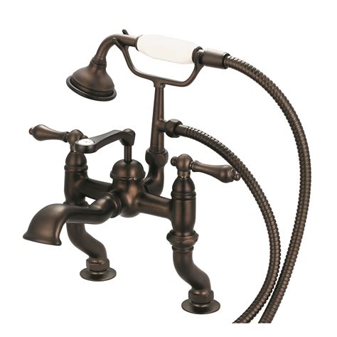 Vintage Classic Adjustable Center Deck Mount Tub Faucet With Handheld