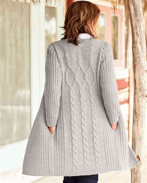 Longline Cable Coatigan Knitted Coat Pattern Cardigan Pattern Cable