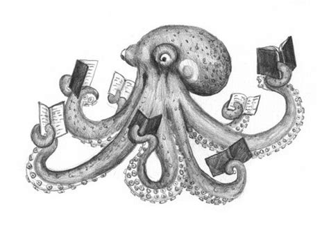 Book Tattoo Octopus Drawing Octopus Tattoos