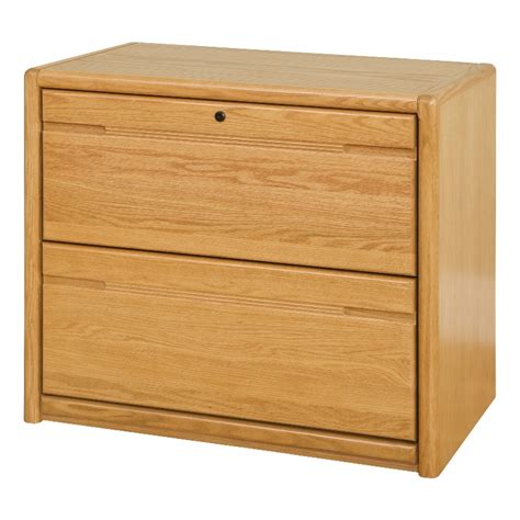 Two Drawer Wood File Cabinet Storage Drawer With Locking Top Drawer Light Oak Homesquare