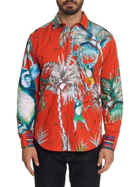 Robert Graham Limited Edition MONKEYING AROUND Sport Shirt SMALL New