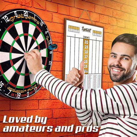 IgnatGames Double Sided Dry Erase Darts Scoreboard - Professional ...