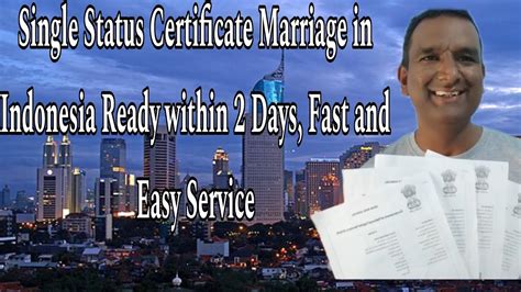 How To Get Single Status Certificate Marriage In Indonesia Contact No