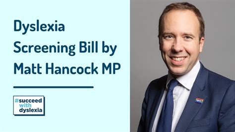 Matt Hancock Mps Dyslexia Screening Bill Youtube