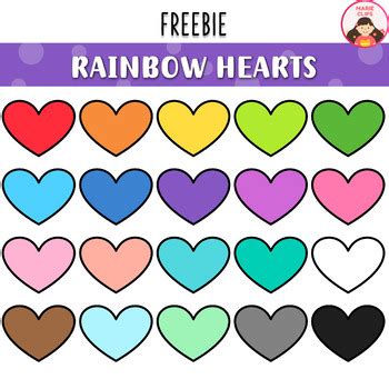 Rainbow Hearts Watercolor Clipart Pride Clip Art Library