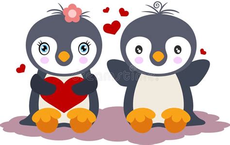 Una Pareja De Pingüinos Guapos Ilustración del Vector Ilustración de