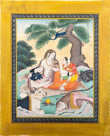 indian school indian kangra miniature painting   subrahmanya