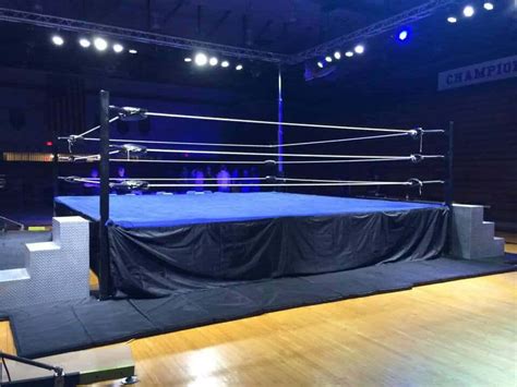 Download A Wrestling Ring Set Up In A Gym | Wallpapers.com