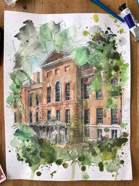 Original Watercolour Of Kensington Palace Etsy Original Watercolors