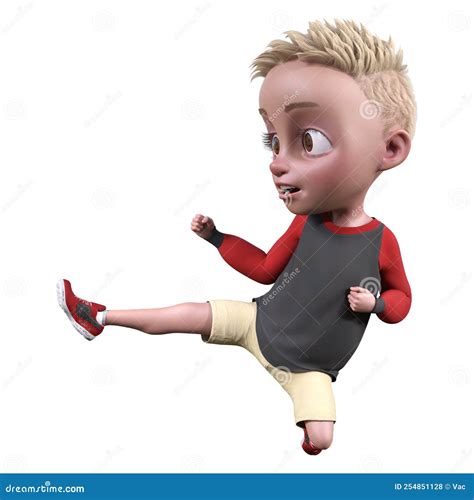 3d Rendering Toon Boy On White Stock Illustration Illustration Of Rendering Person 254851128