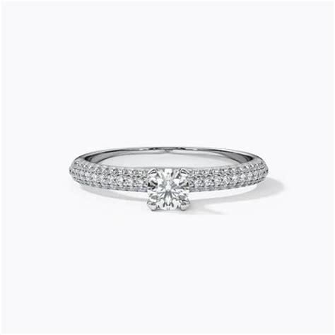 Buy Round Halo Solitaire Ring Online | CaratLane