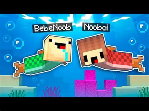 Bebe Noob Se Convierte En Pez Sobrevivira Minecraft Troll