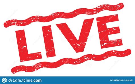 Live Text On Red Lines Stamp Sign Stock Illustration Illustration Of