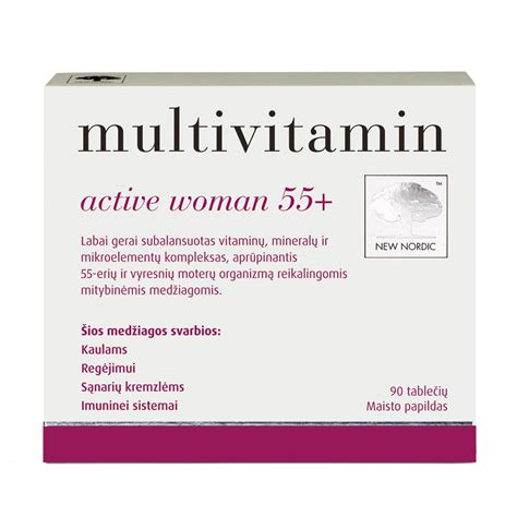 Витамины для женщин Active women 55+, 90 таблеток, New Nordic (Швеция ...