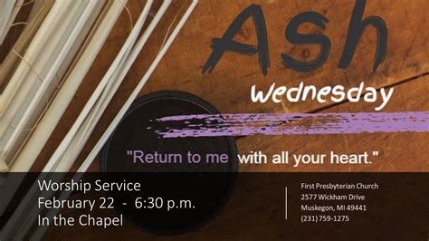 Ash Wednesday Service - First Presbyterian Church