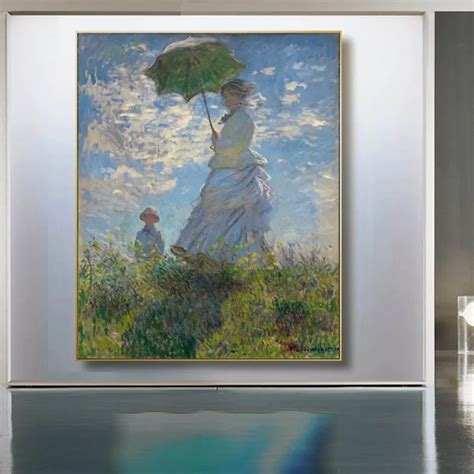 The Promenade Woman With A Parasol By Claude Monet Printed On Canvas