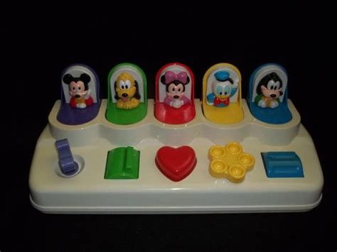 Vintage Disney Mattel Baby Toddler Pop Up Toy Mickey Pluto Minnie