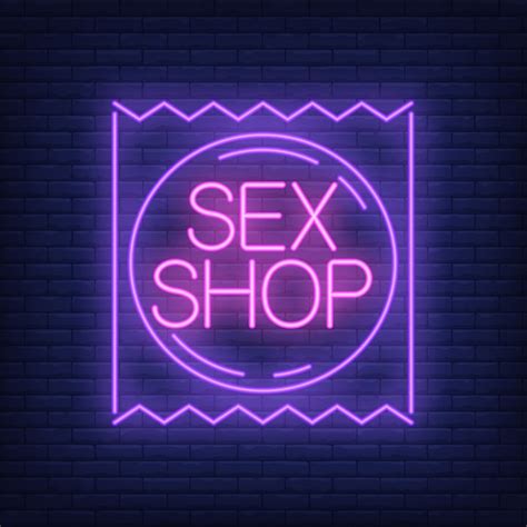 Premium Vector Sex Shop Neon Sign Condom Package On Brick Wall