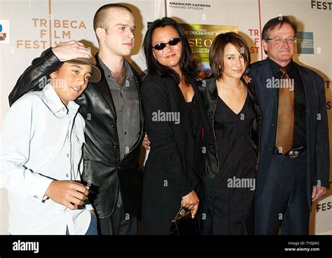 Robin Williams and family (left to right): Cody, Zach, Marsha (wife ...