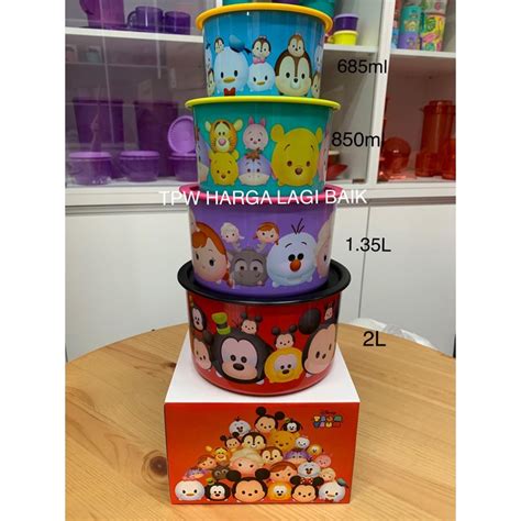 Tupperware Disney One Touch Ot Topper Tsum Tsum Bekas Bulat Kedap