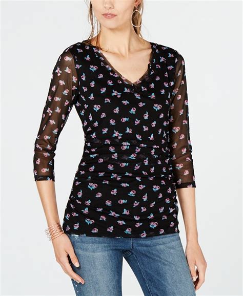 Inc International Concepts I N C Printed Mesh Top Created For Macys