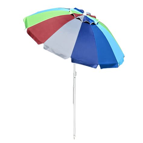 Lagarden 6 Rainbow Beach Umbrella Sunshade With Tilt Sand Anchor Uv