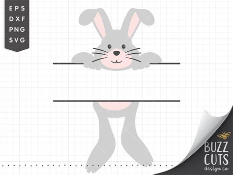 Easter Bunny Name Frame Svg Split Monogram SVG Bunny Name Etsy