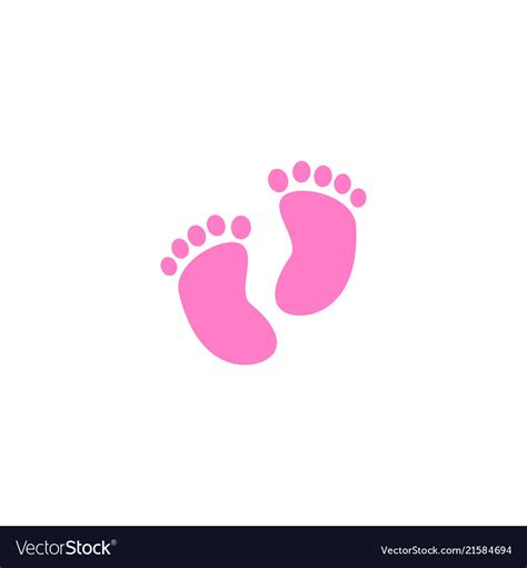 Baby Feet Icon Flat Element Royalty Free Vector Image