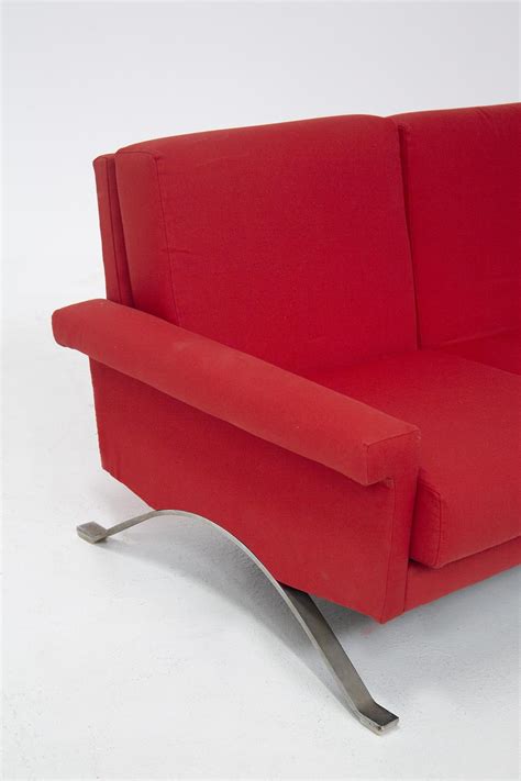 Rare Italian Red Sofa By Ico Parisi For Cassina Mod Published For