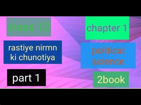 12th Class Political Science In Hindi Chapter 1 2nd Book Challenges