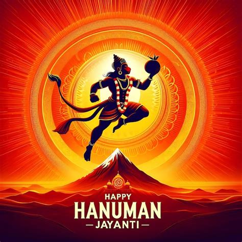 Beautiful Hanuman Jayanti Hindu Festival Greetings Premium AI