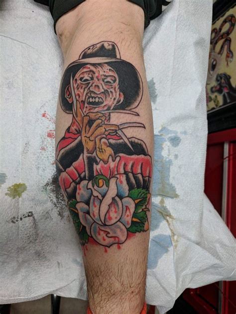 Freddy Krueger Tattoo Nightmareonelmstreet Tattoo Horror Leg