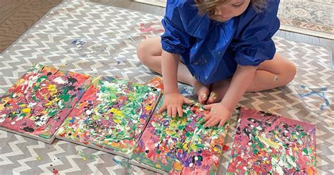 Hand Painting for Kids: 4 Steps to Freely Create Colorful Abstract Art on Canvas!