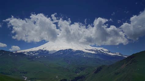 Mount Elbrus Clouds Caucasus Mountains Stock Footage SBV-347353524 ...