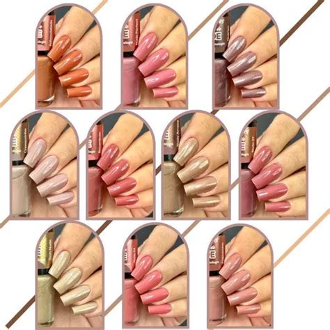 Set de 10 esmaltes de uñas Naked de la colección Nude Tones de Cora