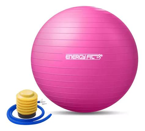 Pelota Pilates Yoga Esferodinamia Gimnasia 65 Cm Inflador Rosa