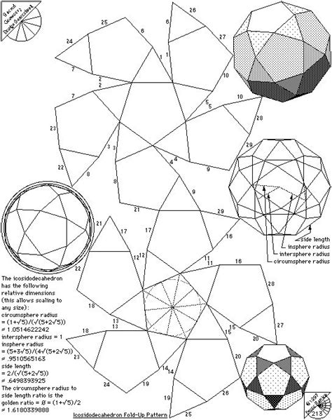 Archimedean Solids – Fold Up Patterns | Geometric origami, Geometry, Geometric art