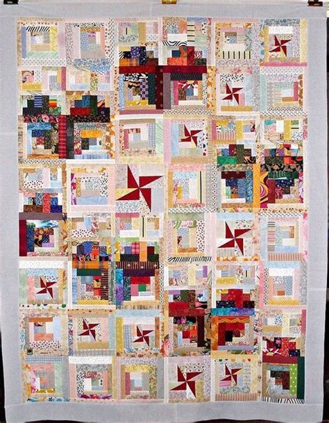 Log Cabins Hearts And Pin Wheels Scrappy Quilt Quilts Log Cabin