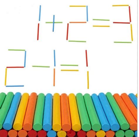 100 Pcs de Madeira Varas de Contagem Montessori Matemática Brinquedos