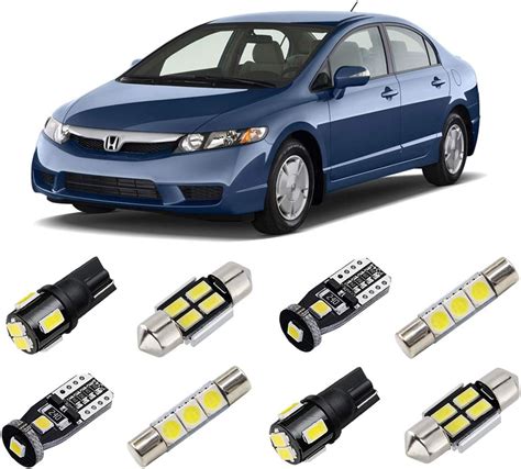 Amazon BRISHINE Kit De Luces LED Interiores Blancas Para Honda