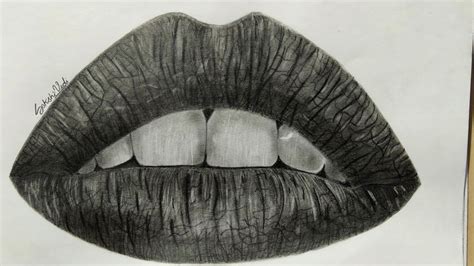 Hyper Realistic Lips😍 How I Draw Lips Timelapse Video Draw Lips Step By Step Art Grid By