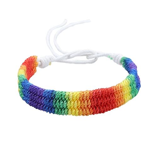 HIJONES Rainbow LGBT Pride Bracelet For Lesbian Gay Bisexual Adjustable Braided Bracelet