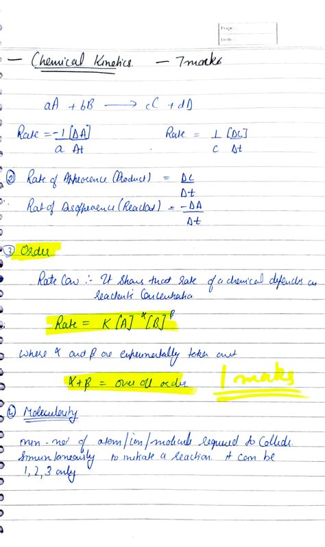 Solution Last Moment Cheat Sheet For Chemical Kinetics Studypool