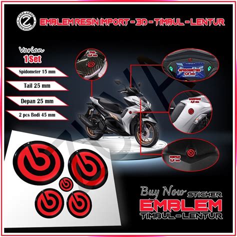 Jual Stiker Motor D Timbul Lentur Emblem Logo Brembo Yamaha Aerox Nmax