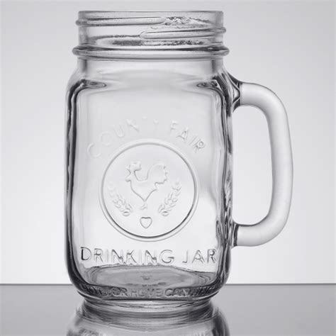 Libbey County Fair Mason Jar Drinking Glasses With Handle 16 Oz 12 Case