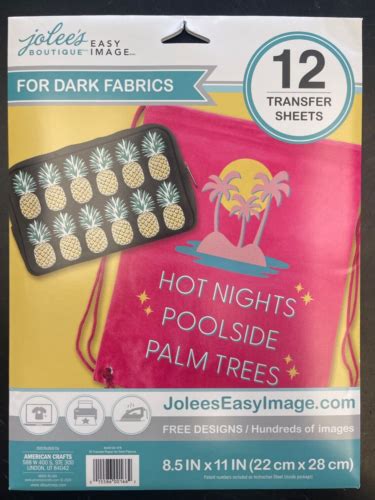 Jolees Boutique Easy Image Dark Fabric Transfer Sheets 12pk Ebay