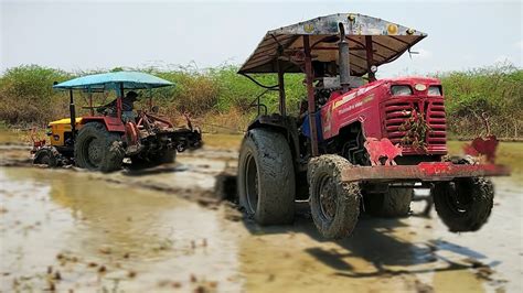 Mahindra Di Turbo Sarpanch Tractor Rescue Hmt Tractor In Mud