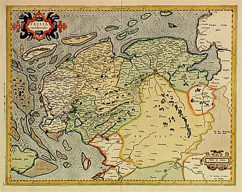 Frisia occidentalis. - Old map by MERCATOR,G./ HONDIUS,J.