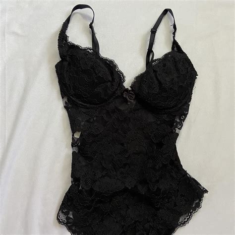 Vintage Victorias Secret Lace Bodysuit Lingerie Depop