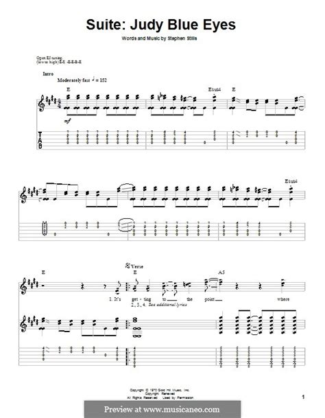 Judy Blue Eyes Suite By S Stills Sheet Music On Musicaneo